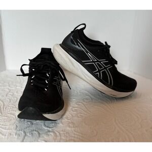 ASICS GEL-Nimbus 25 Women's Black/White Running Shoes Sneakers Size‎ 6
